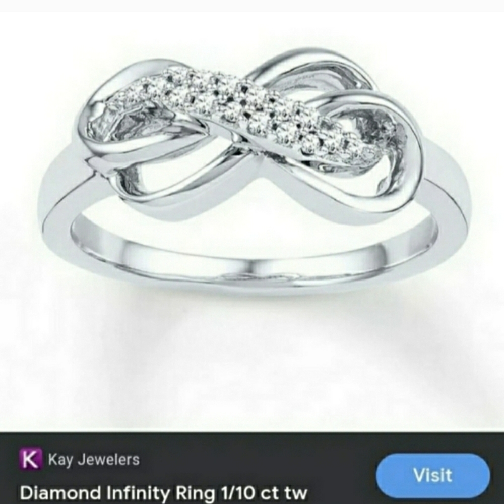 Guc Solid Sterling Silver Infinity Ring - image 2